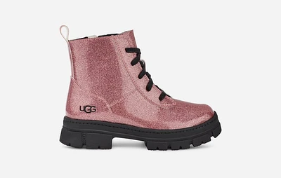 UGG® Kids' Ashton Lace Up Glitter Synthetic/Glitter Boots in Glitter Pink