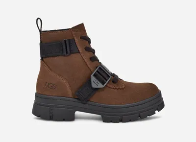 UGG® Women's Ashton Lace Up Suede/Waterproof Boots in Dark Earth