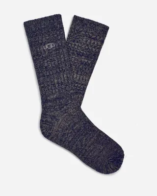 UGG® Men's Trey Rib Knit Slouchy Crew Socks in Grey