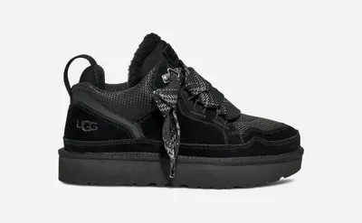UGG® Women's Lowmel Canvas/Suede/Recycled Materials Sneakers in Black