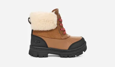 UGG® Toddlers' Ashton Addie Leather/Suede/Wool Blend Boots in Chestnut