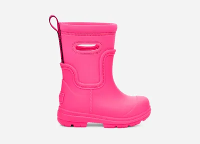 UGG® Toddlers' Droplet Mid Synthetic/Textile Rain Boots in Taffy Pink