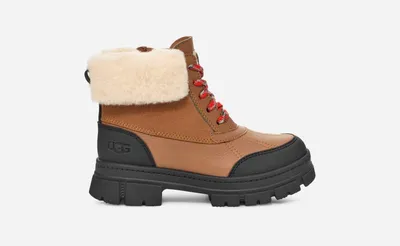 UGG® Kids' Ashton Addie Leather/Suede/Wool Blend Boots in Chestnut