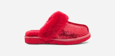 UGG® Toddlers' Cozy II Gel Hearts Sheepskin Slippers in Red