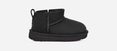 UGG® Toddlers' Classic Ultra Mini Sheepskin Classic Boots in Black