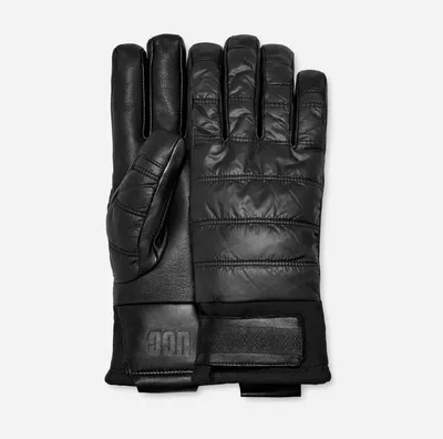 UGG® Men's AW Tasman Strap Glove Recycled Materials/Water Resistant Gloves in Black