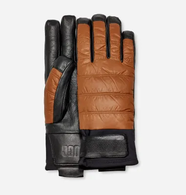 UGG® Men's AW Tasman Strap Glove Recycled Materials/Water Resistant Gloves in Hardwood