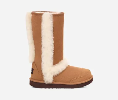 UGG® Kids' Sunburst Tall Warm Sheepskin Boots in Chestnut