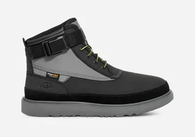 UGG® Men's Highland Utility Strap Weather Leather/Nubuck/Textile/Waterproof/Recycled Materials Classic Boots in Black