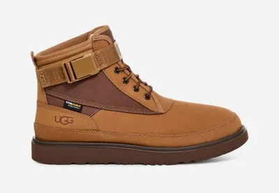UGG® Men's Highland Utility Strap Weather Leather/Nubuck/Textile/Waterproof/Recycled Materials Classic Boots in Chestnut