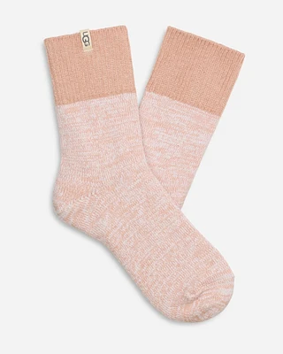 UGG® Women's Rib Knit Slouchy Quarter Socks in Rose Tea