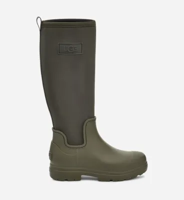 UGG® Women's Droplet Tall Fleece/Neoprene/Synthetic/Textile Rain Boots in Forest Night