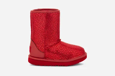 UGG® Toddlers' Classic II Gel Hearts Suede Classic Boots in Red
