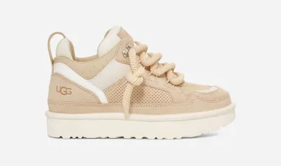 UGG® Women's Lowmel Spring Suede/Textile/Recycled Materials Sneakers in Biscotti