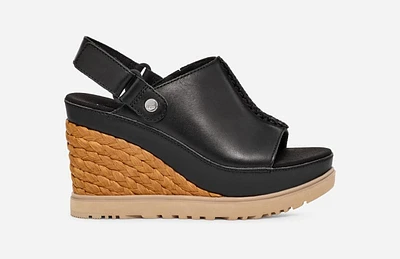UGG® Women's Abbot Adjustable Slide Leather Sandals in Black