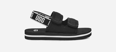 UGG® Kids' Lennon Slingback Textile Sandals in Black