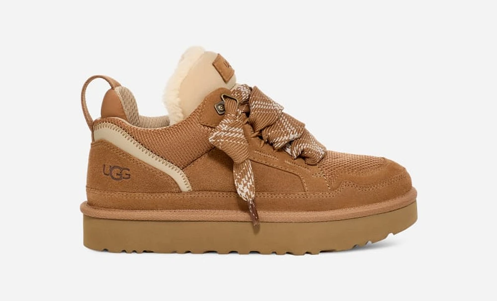 UGG® Women's Lowmel Canvas/Suede/Recycled Materials Sneakers in Chestnut
