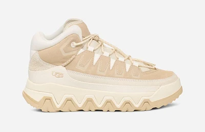 UGG® Men's CapTrail High Suede/Textile/Recycled Materials Sneakers in Light Beige