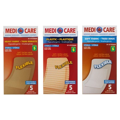 Soft Fabric Adhesive Bandages 5PK