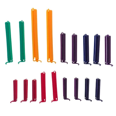 18PK Bag Clips (Assorted Colours)