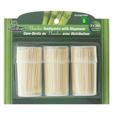 Bamboo Toothpicks with Dispensers 600PK