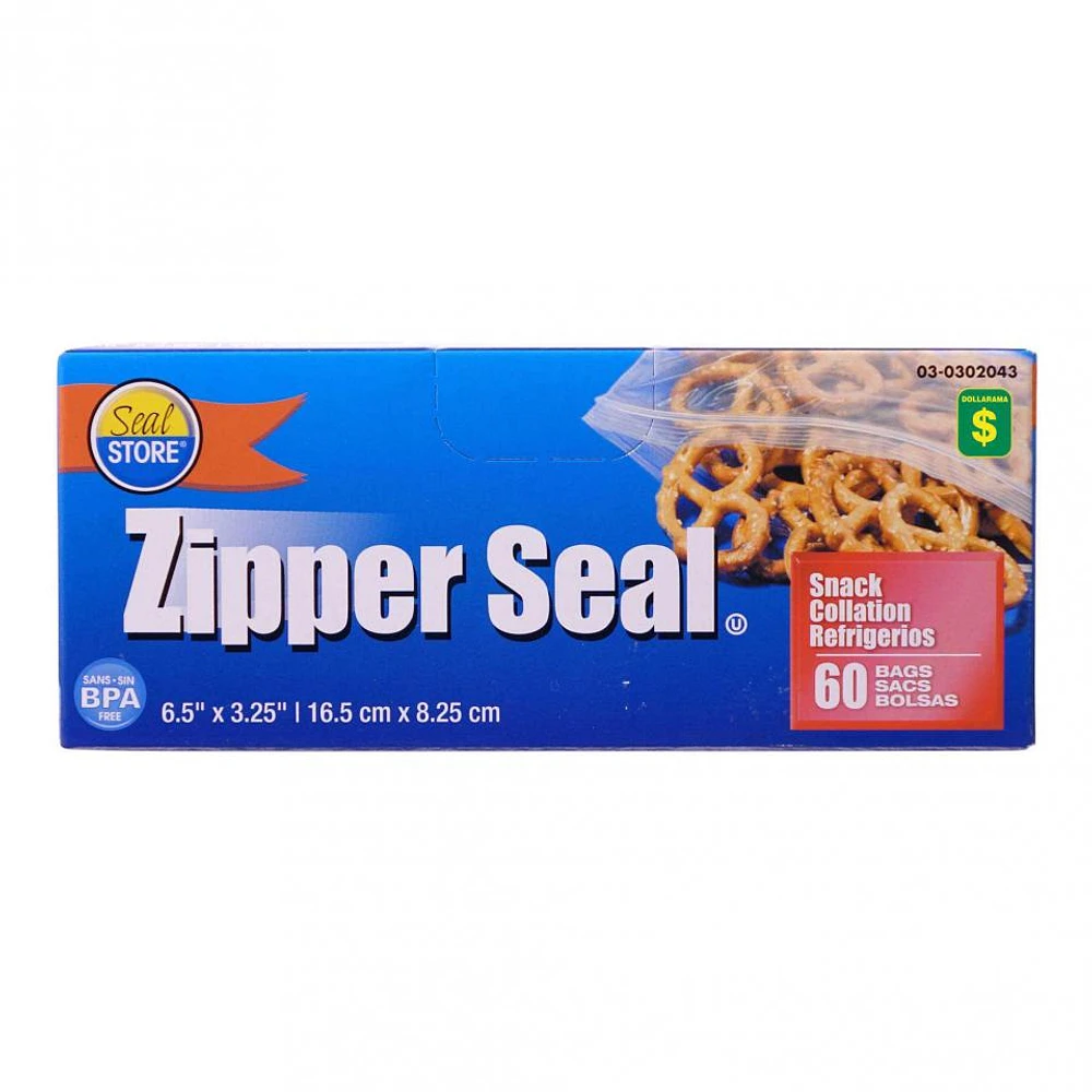 Zipper Seal Snack Bags 60PK