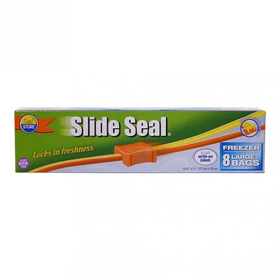 Large Size Slide Seal Freezer Bags 8PK