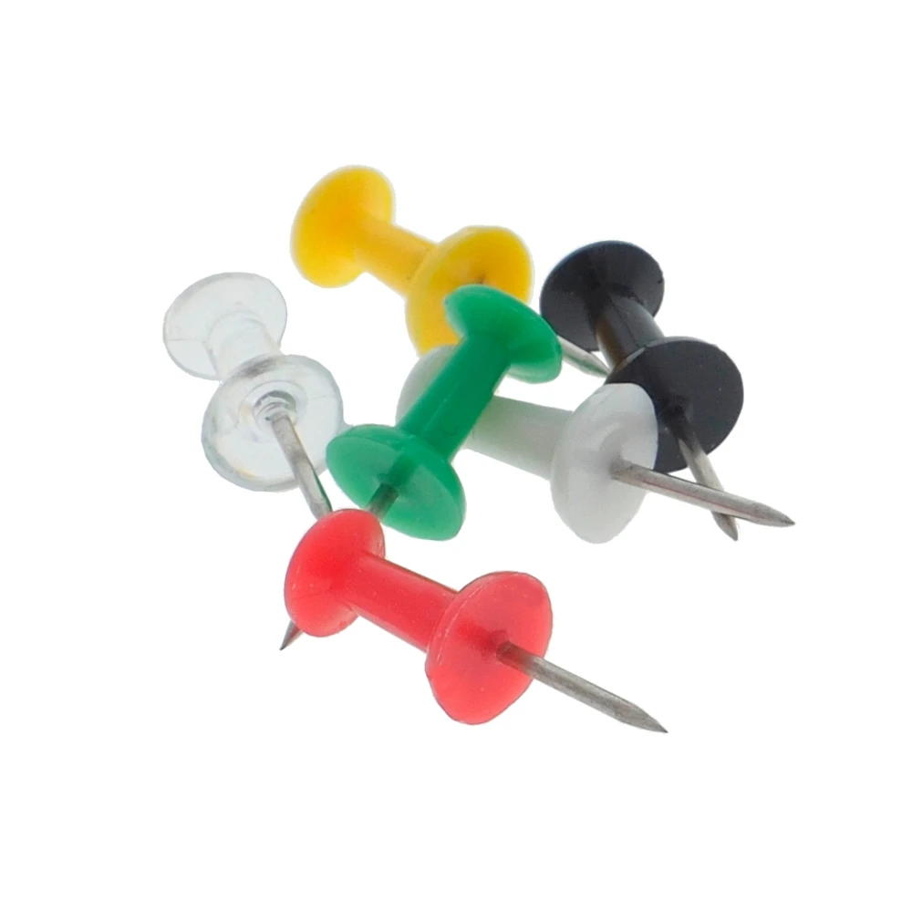 100 Push Pins (Assorted Colours)