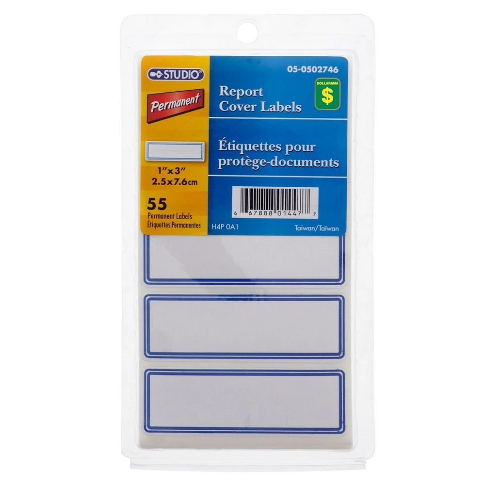 Report Cover Labels 55PK (Assorted Colours)