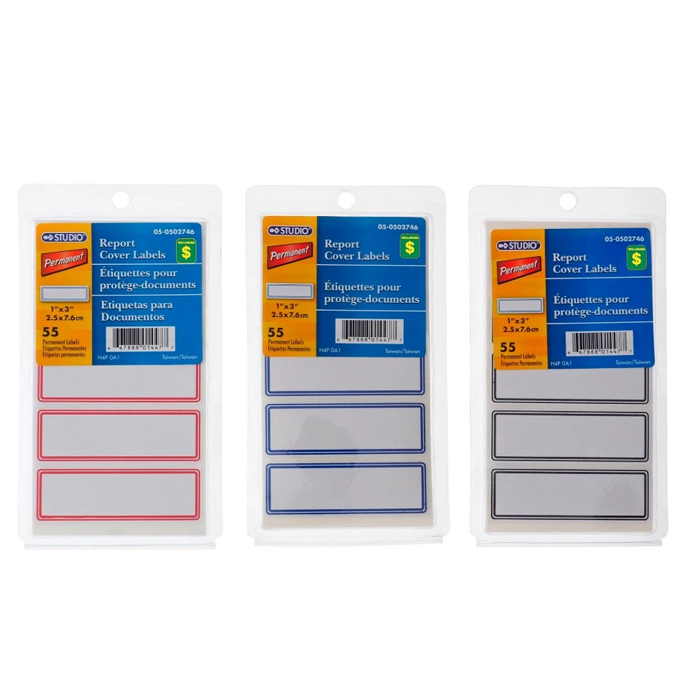 Report Cover Labels 55PK (Assorted Colours)