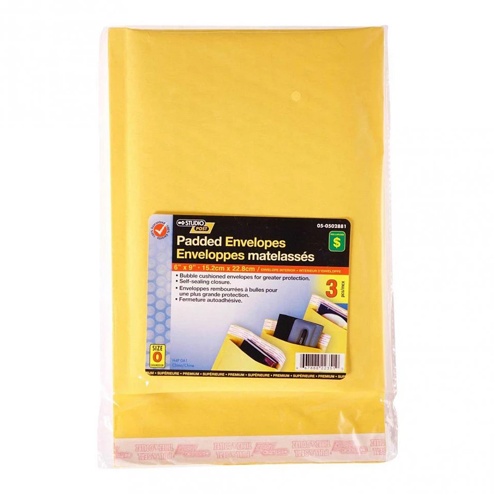 Padded Envelopes 6"x9", 3PK