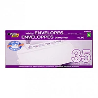 Pull & Seal White Envelopes, no.10, 35PK