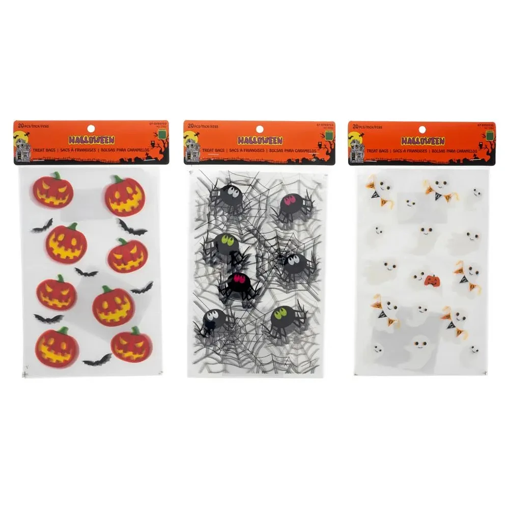 20PK Halloween Plastic Treat Bags