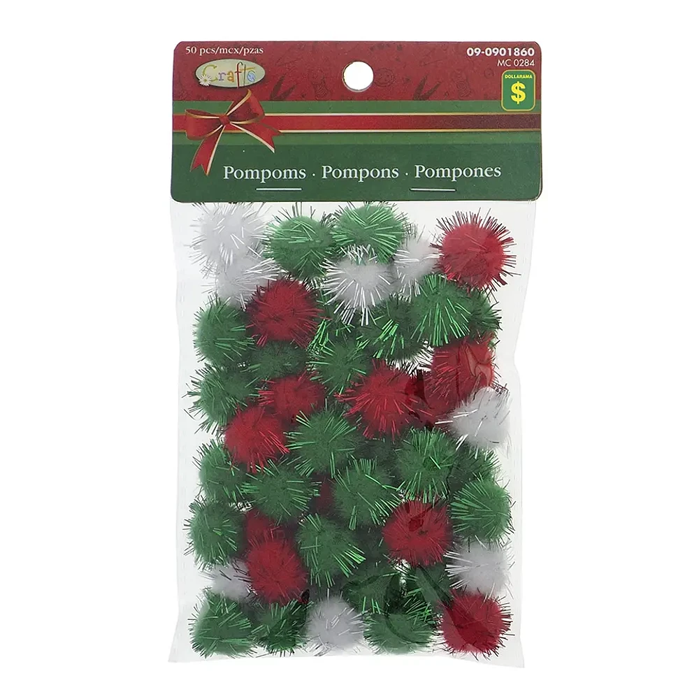 Christmas Pompom with Tinsel in a Bag