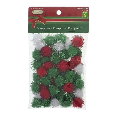 Christmas Pompom with Tinsel in a Bag