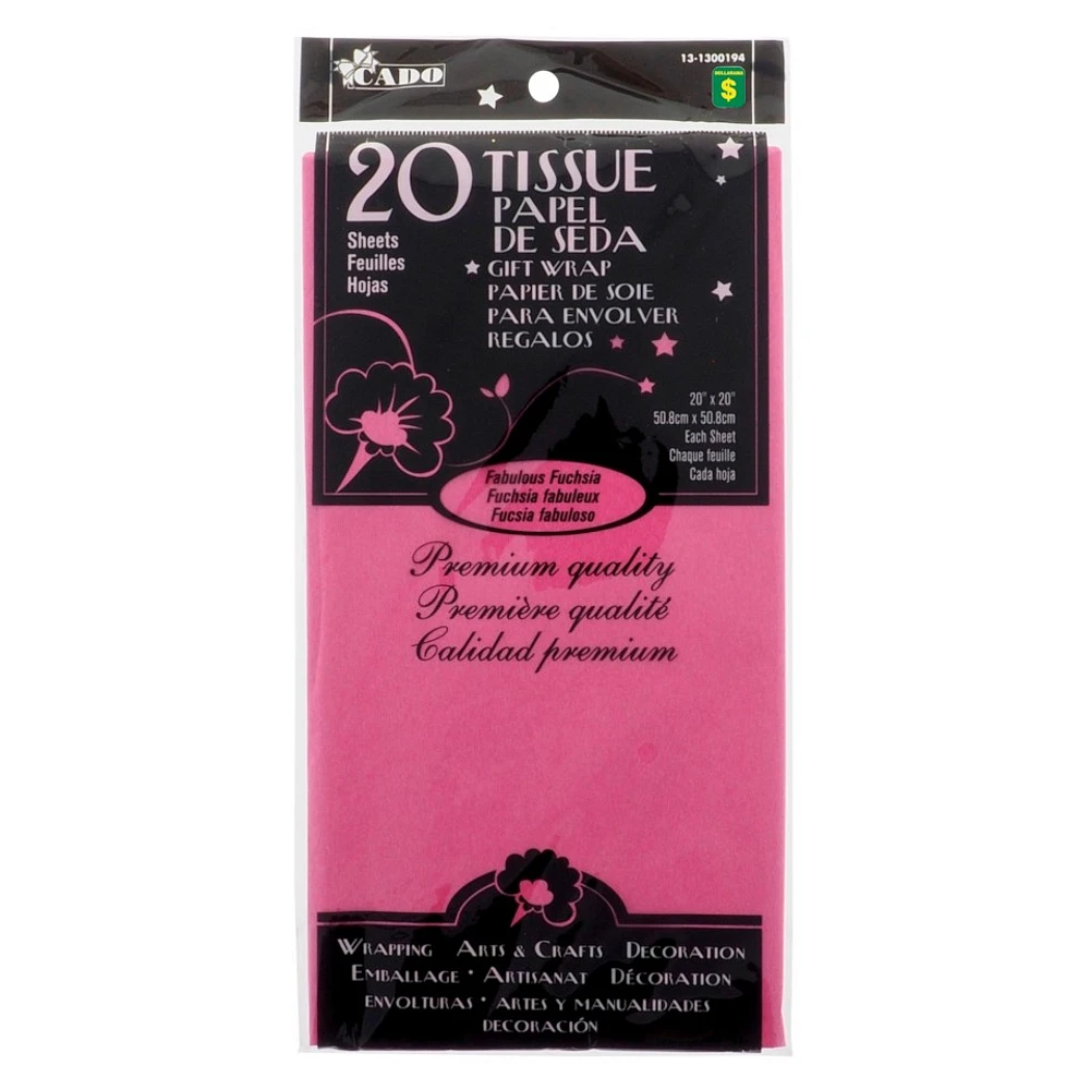 20 Sheets Fabulous Fuchsia Tissue Gift Wrap