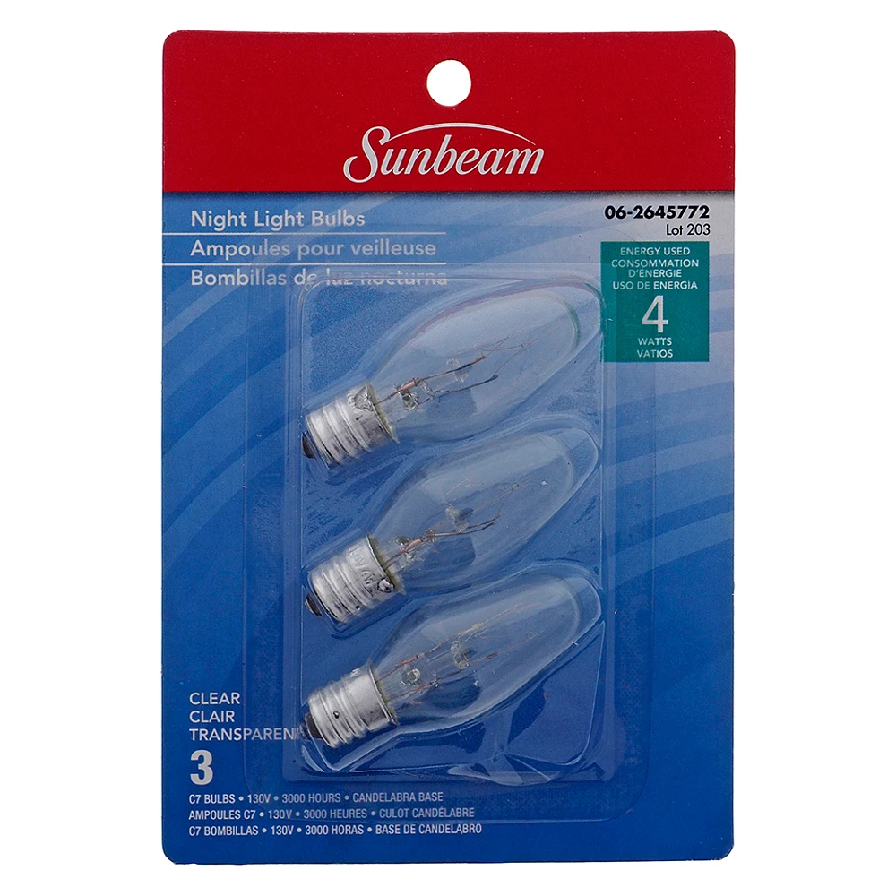 Clear Nightlight Bulbs 3PK