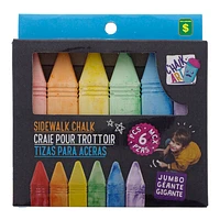 6PK Marble Pointed Sidewalk Chalk