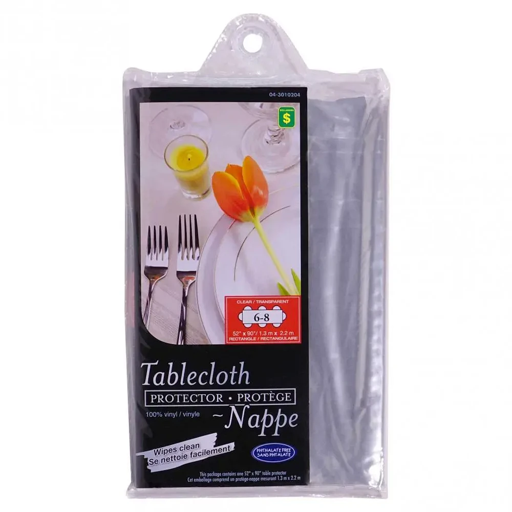 Nappe rectangulaire en vinyle transparent