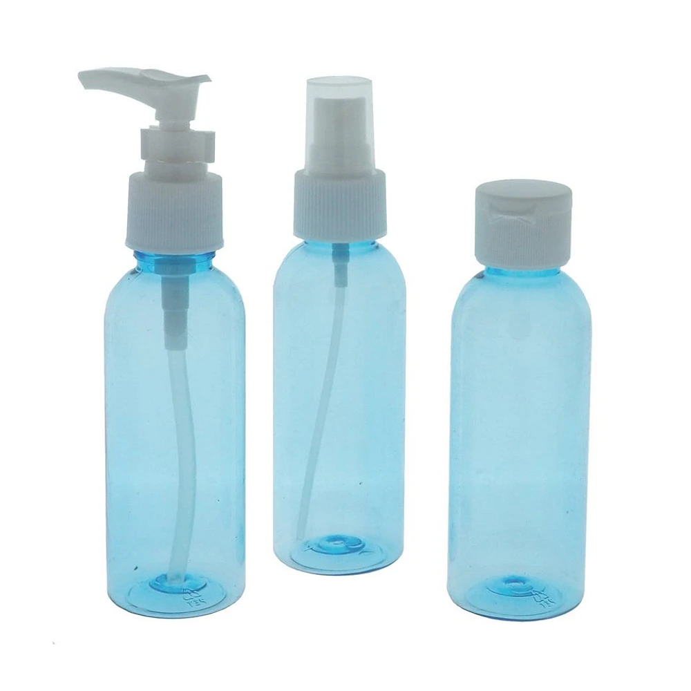 3 Travel Bottles (Assorted Colours)