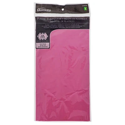 Rectangular Hot Pink Plastic Table Cover