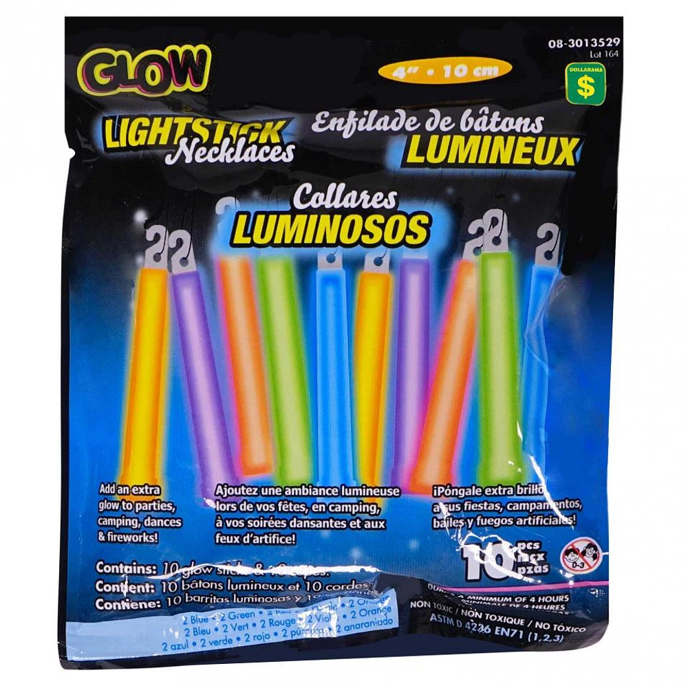 Lightstick Necklaces 10PK (Assorted Colours)
