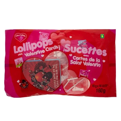 16PK Lollipops with Valentine Cards