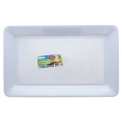 Plat de service rectangulaire blanc