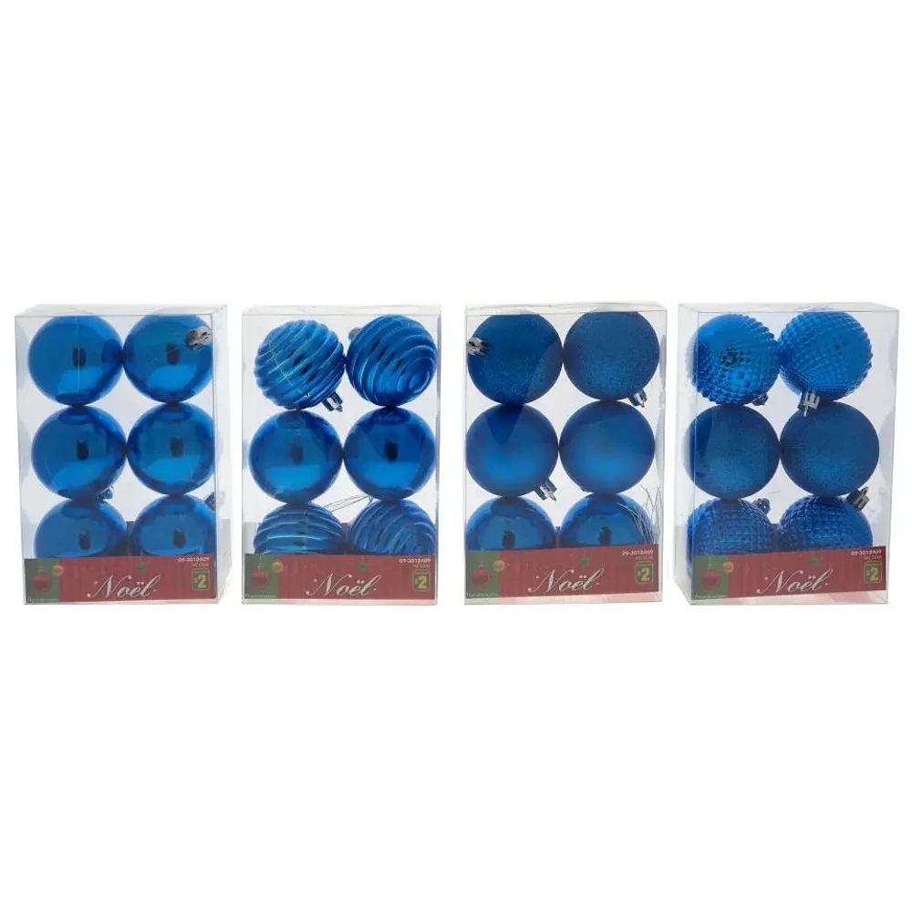 6Pk Christmas Blue and Green Tree balls