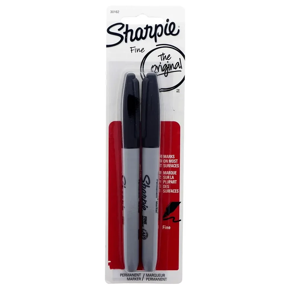 Paq. de 2 marqueurs noirs permanents Sharpie