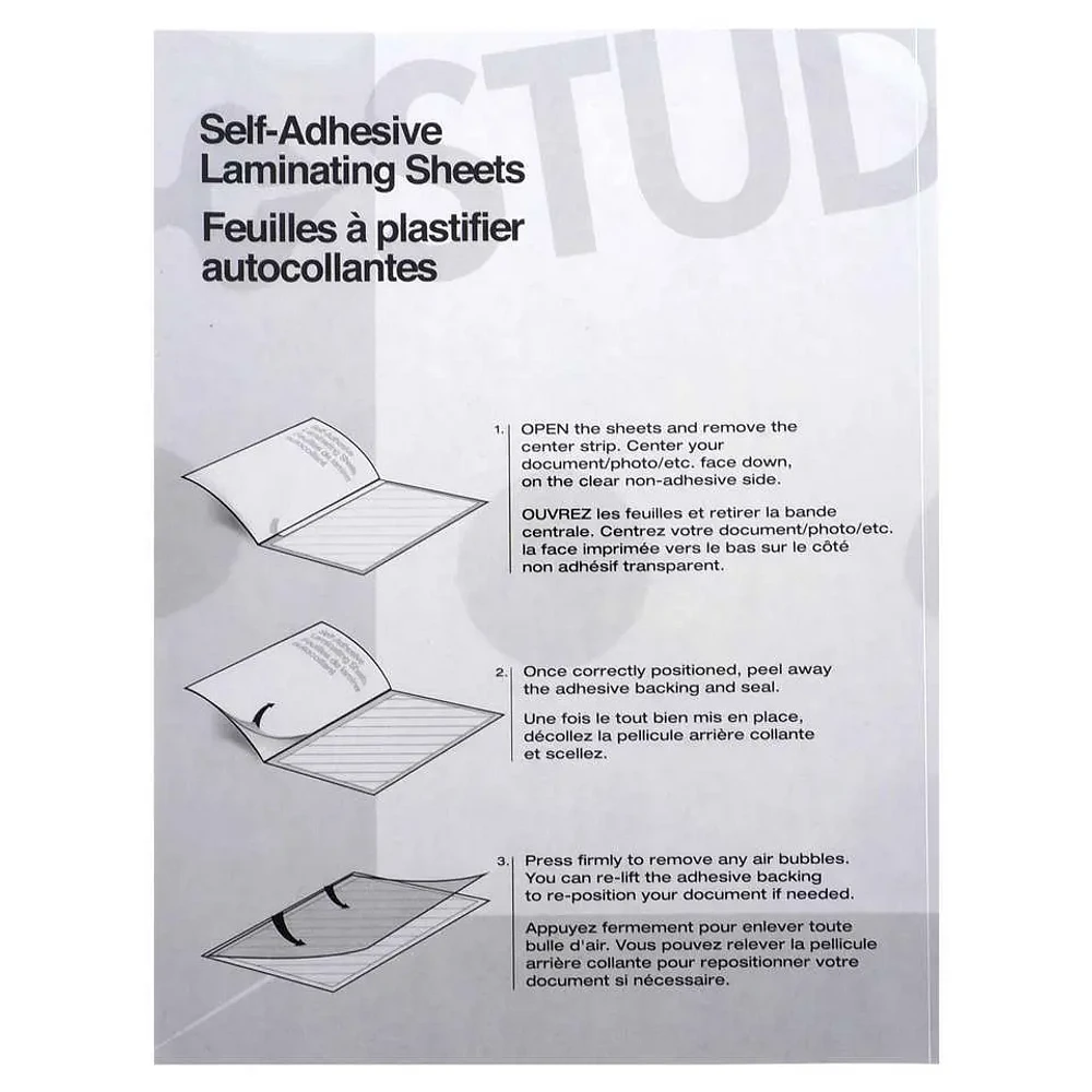 Self-Adhesive Laminating Sheets 3PK