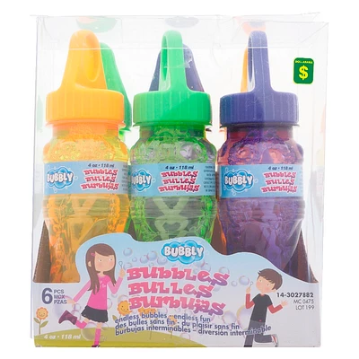 6Pk 4oz Bubble Bottle with Wand