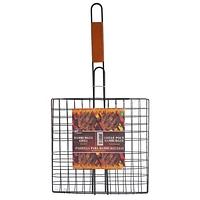 BBQ Hamburger Grill w/Wooden Handle