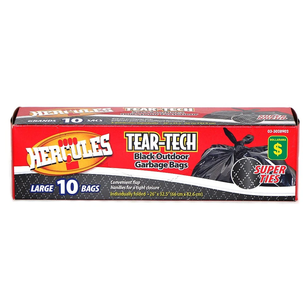 Black Outdoor Garbage Bags 10PK